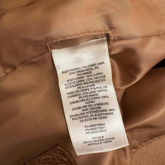 Aritzia reCamel Slouch Cocoa Sand Tan Coat XS short - Picture 5 of 10